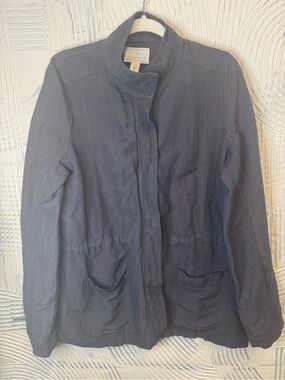 Caslon Navy Stand Collar Utility Jacket